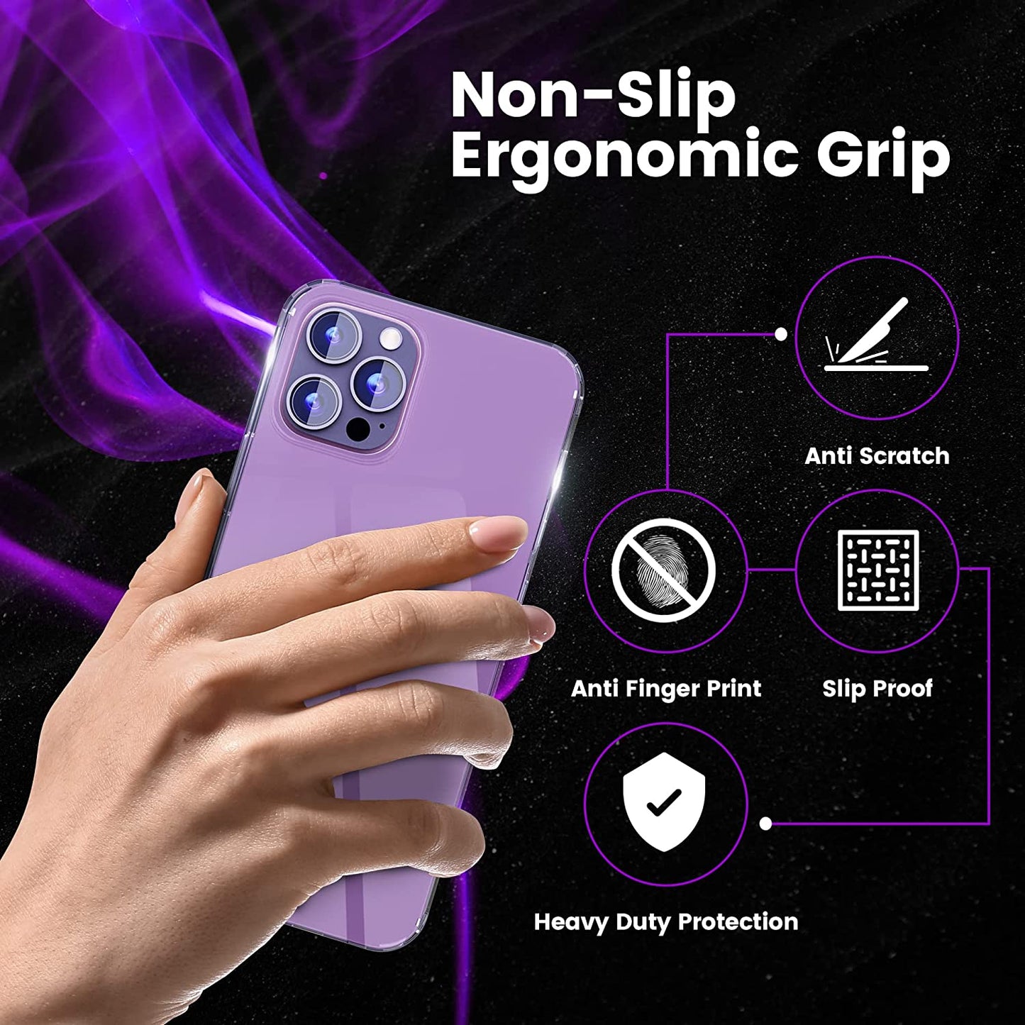 Designed for Iphone 14 Pro Max Case - Crystal Clear Shockproof Protection with PC Back & TPU Bumpers - Magsafe Compatible - Non-Yellowing & Non-Slip Iphone 14 Pro Max Clear Case