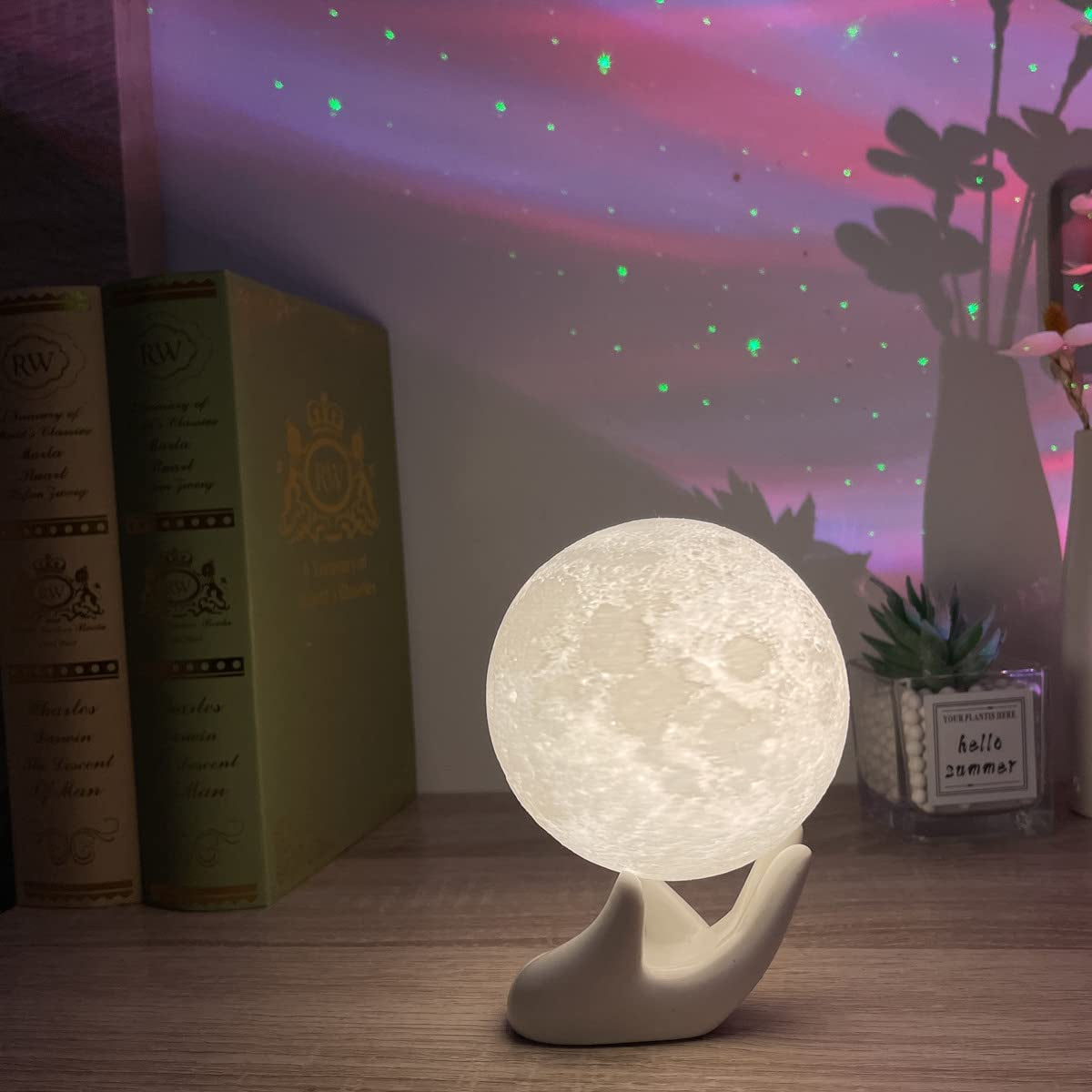 Moon Lamp Balkwan 3.5 Inches 3D Printing Moon Light Uses Dimmable and Touch Control Design