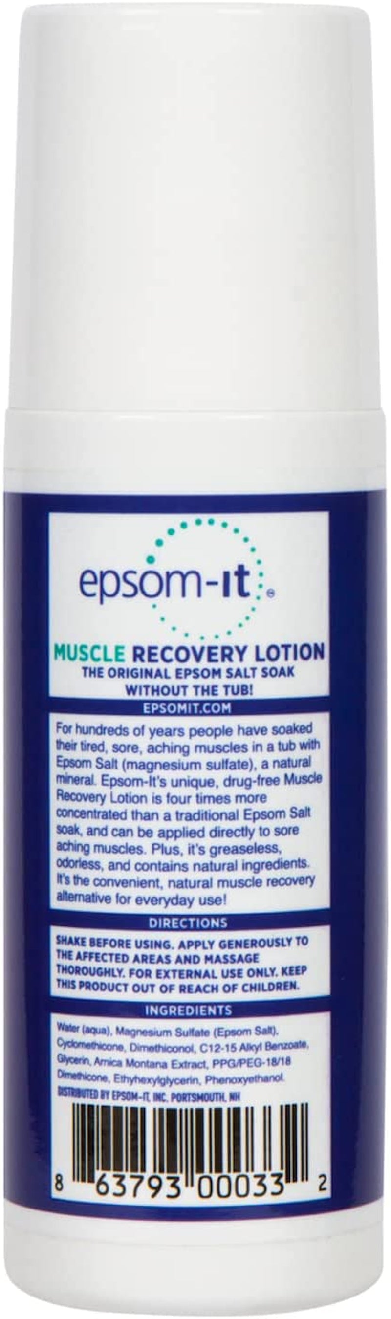 Soothing Lotion for Muscles Natural Roll-On Concentrated Magnesium Sulfate Cream Fortified with Arnica, for Muscle Stiffness from Running, Exercise, Walking (Rollerball)