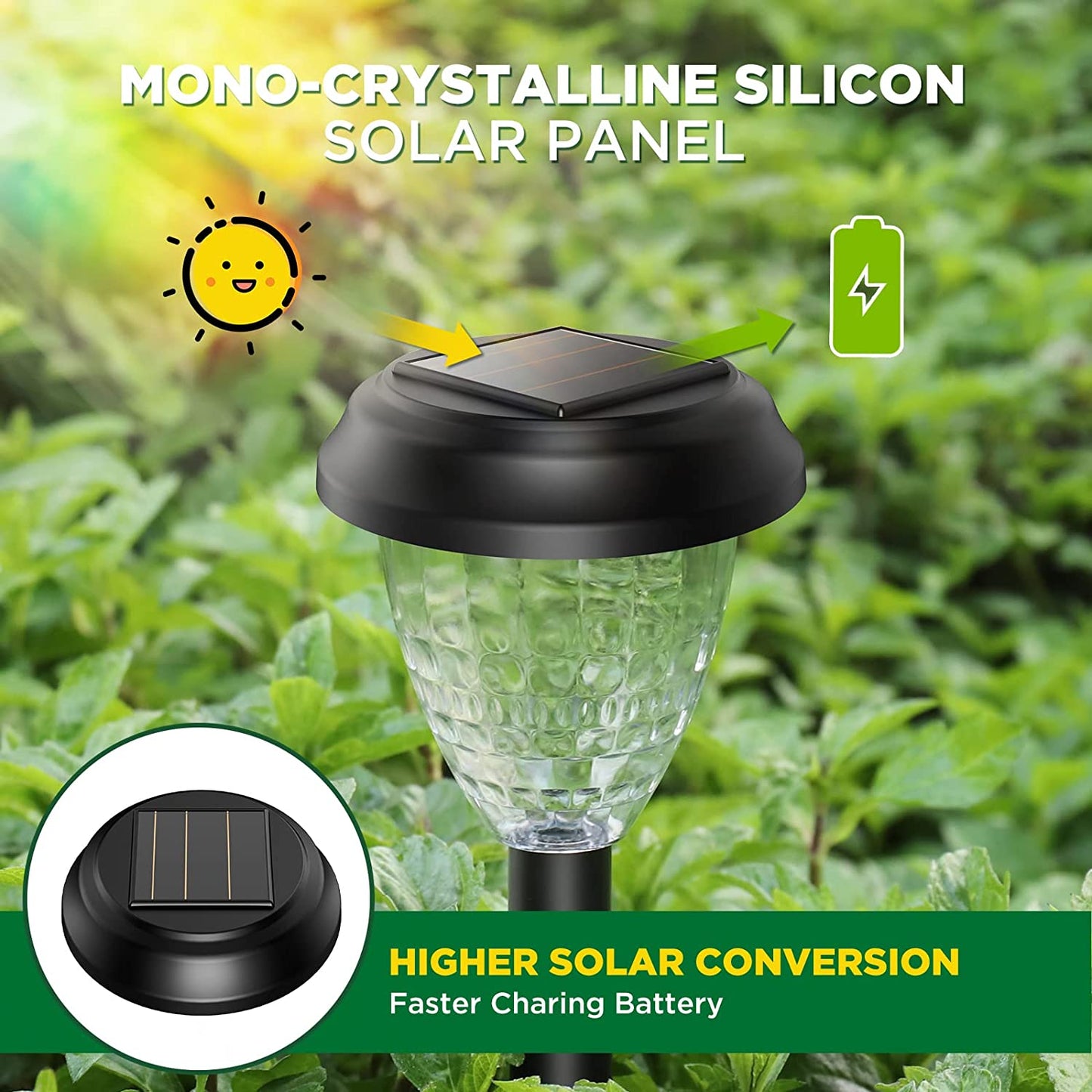 Super Bright Solar Lights Outdoor Waterproof 10 Pack, Dusk to Dawn up to 12 Hrs Solar Powered Outdoor Pathway Garden Lights Auto On/Off, LED Landscape Lighting Decorative for Walkway Patio Yard