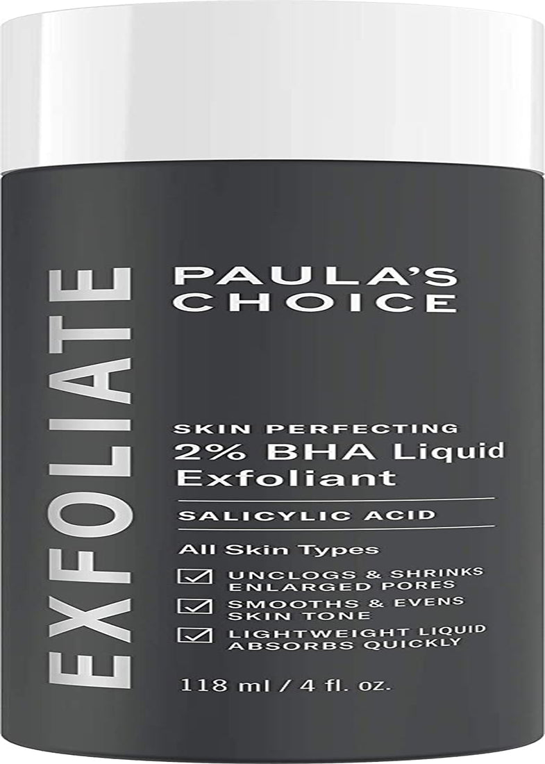 Paulas Choice--Skin PERFECTING 2% BHA Liquid Salicylic Acid Exfoliant--Facial Exfoliant for Blackheads, Enlarged Pores, Wrinkles & Fine Lines, 4 Oz Bottle