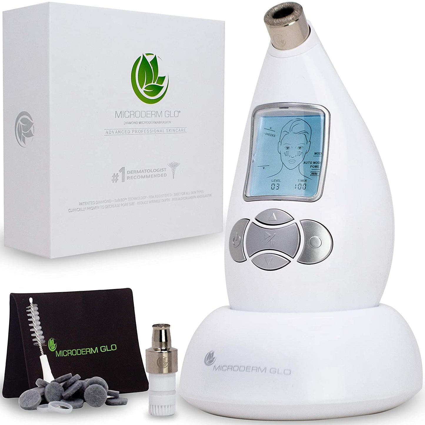 Diamond Microdermabrasion Machine and Suction Tool - Clinical Micro Dermabrasion Kit for Tone Firm Skin, Advanced Home Facial Treatment System & Exfoliator for Bright Clear Skin