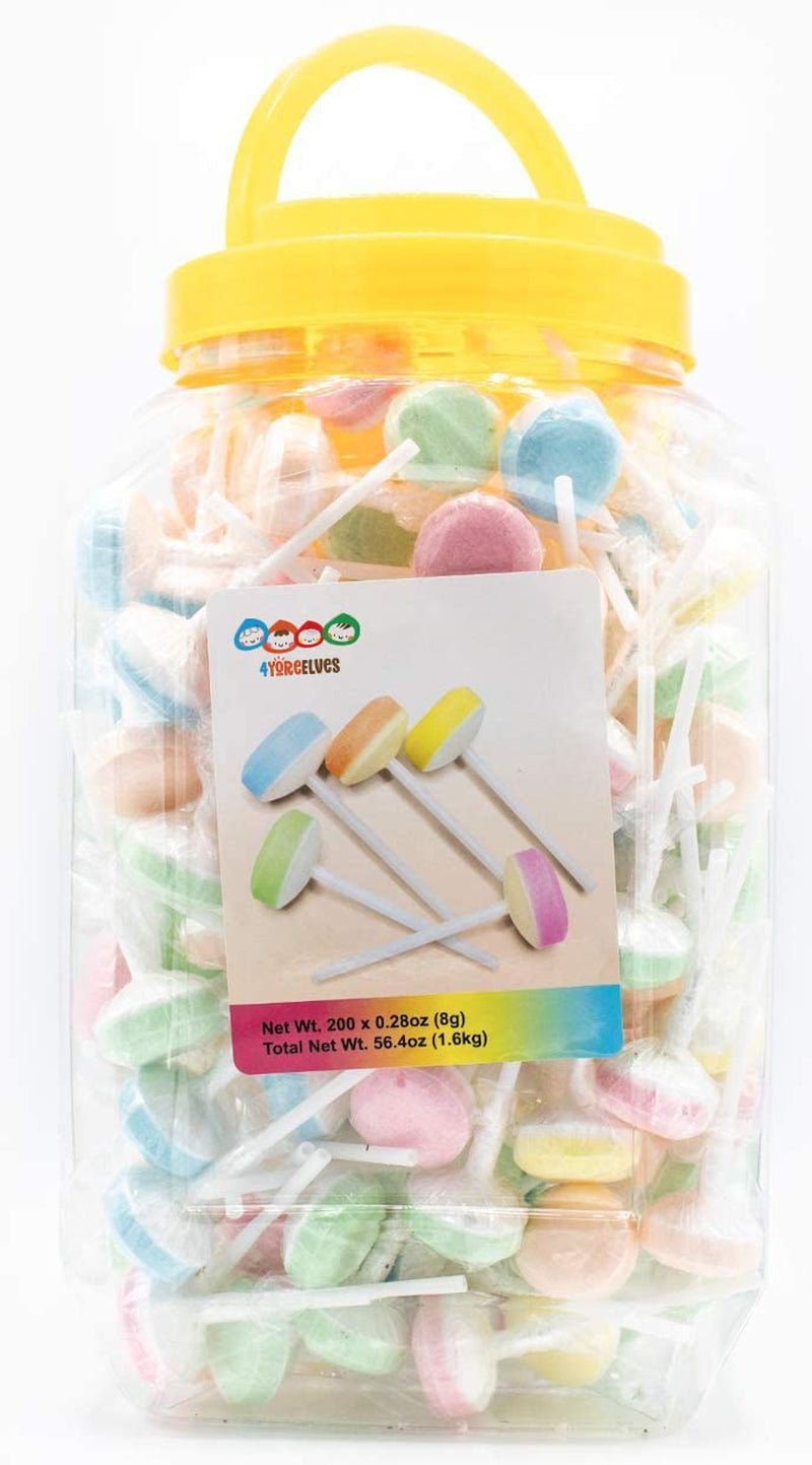 200 Double Lollies Individually Wrapped Bulk Candy, Sweet Tart Lollipops, Pastel-Colored Cheerleader Lollies, Bulk Suckers Jar 200 Count by