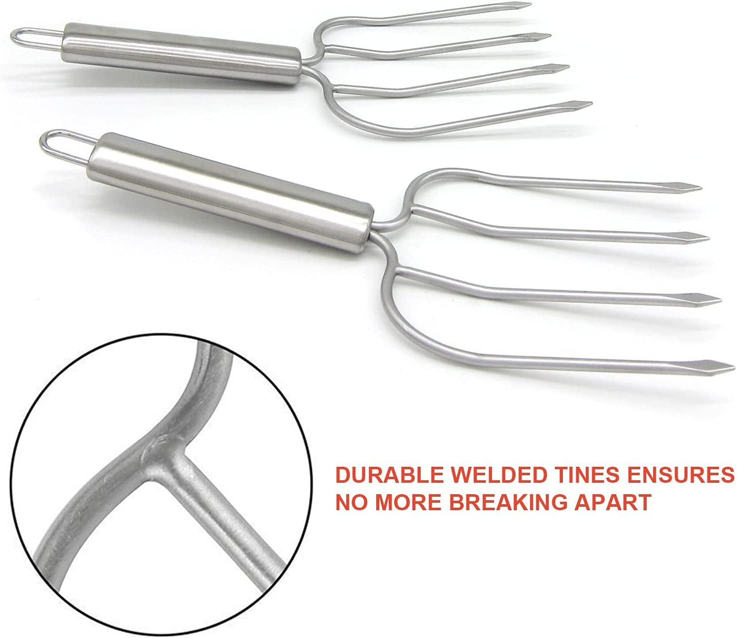 Stainless Steel Turkey & Roast Lifters, Set of 2 - Turkey and Poultry Lifters Roaster Poultry Forks Great for Thanksgiving, Transfer Turkey or Ham Easily