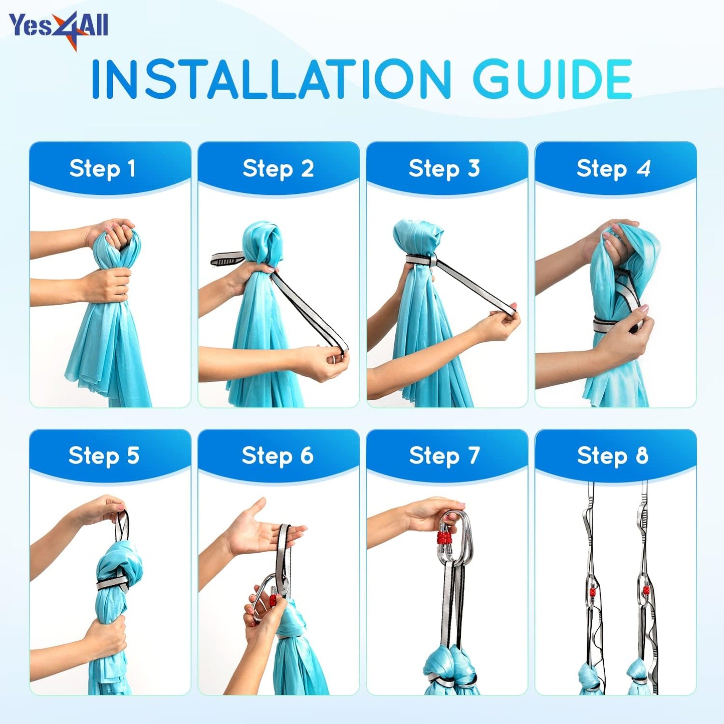 Aerial Yoga Hammock 5.5 Yards, 198 Inches Height Aerial Silks, Yoga Trapeze Increasing Strength, Flexibility and Balance