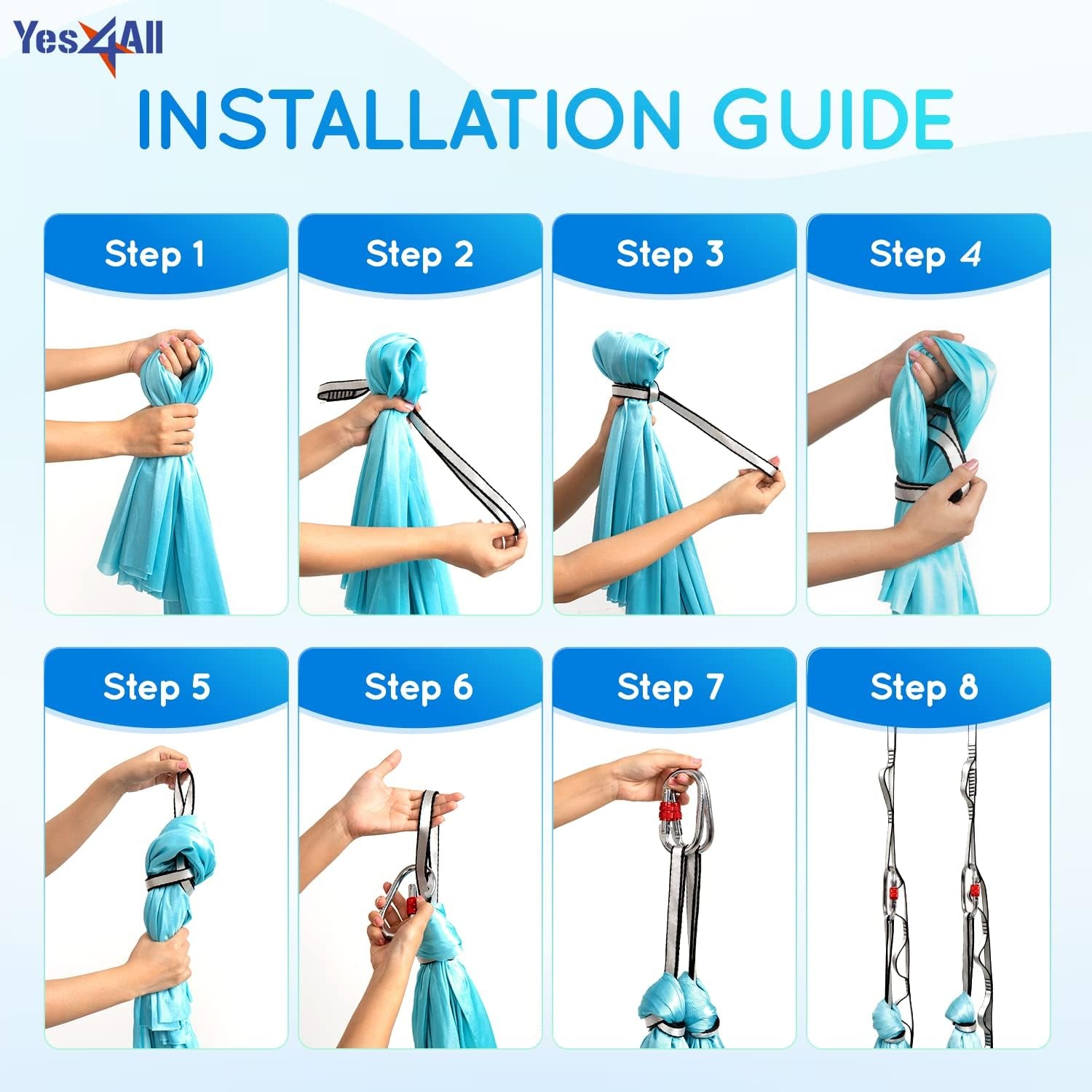 Aerial Yoga Hammock 5.5 Yards, 198 Inches Height Aerial Silks, Yoga Trapeze Increasing Strength, Flexibility and Balance