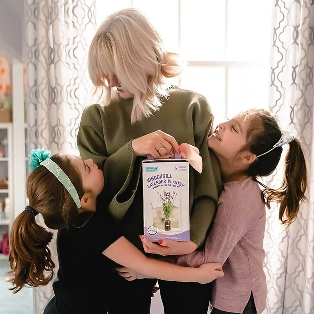 Lavender Organic Windowsill Planter Kit - Grows Year Round, Includes Everything Needed for Planting