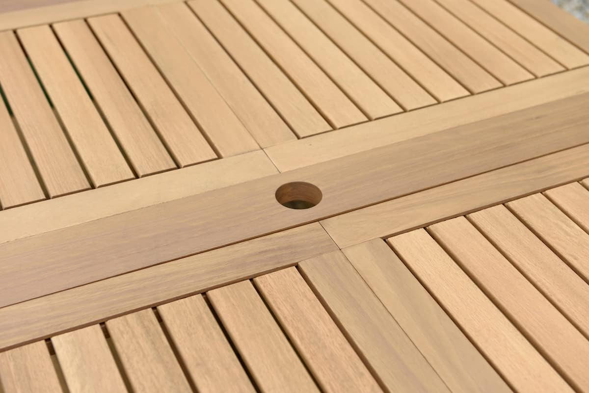 Franklin 9-Piece Teak Finish Extendable Rectangular Patio Dining Set