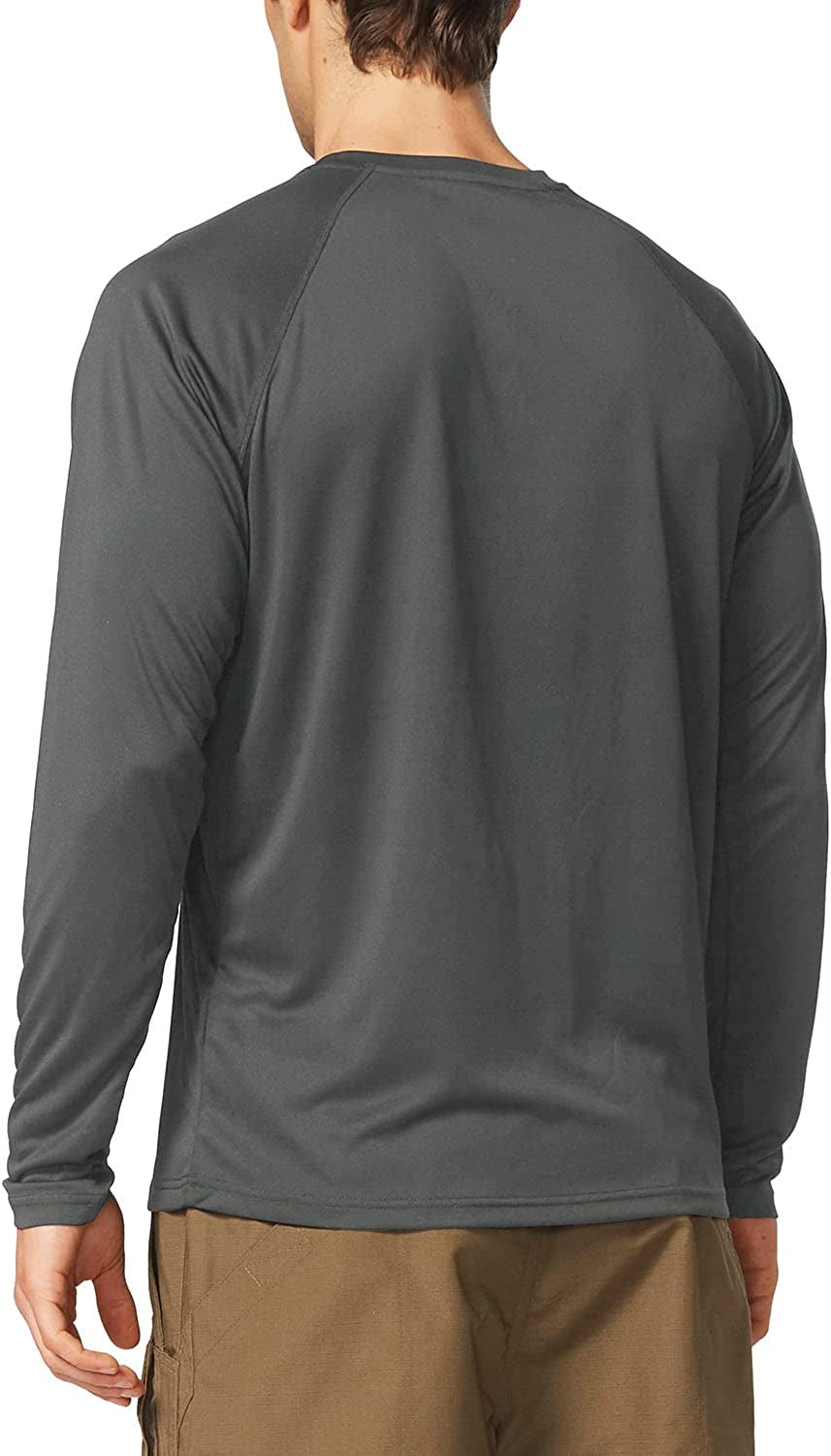 Men'S Sun Protection Shirts UV SPF UPF 50+ Long Sleeve Rash Guard Fishing Running Quick Dry Lightweight