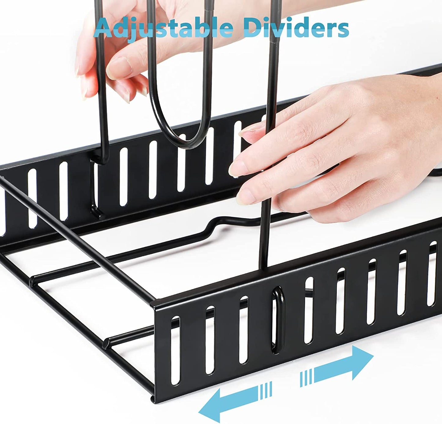 Pots and Pans Organizer for Cabinet, ORDORA 8 Tier Pot Rack with 3 DIY Methods, Adjustable Pan Organizer Rack for Cabinet, Pot Organizer for Kitchen Organization & Storage, Pot Lid Organizer