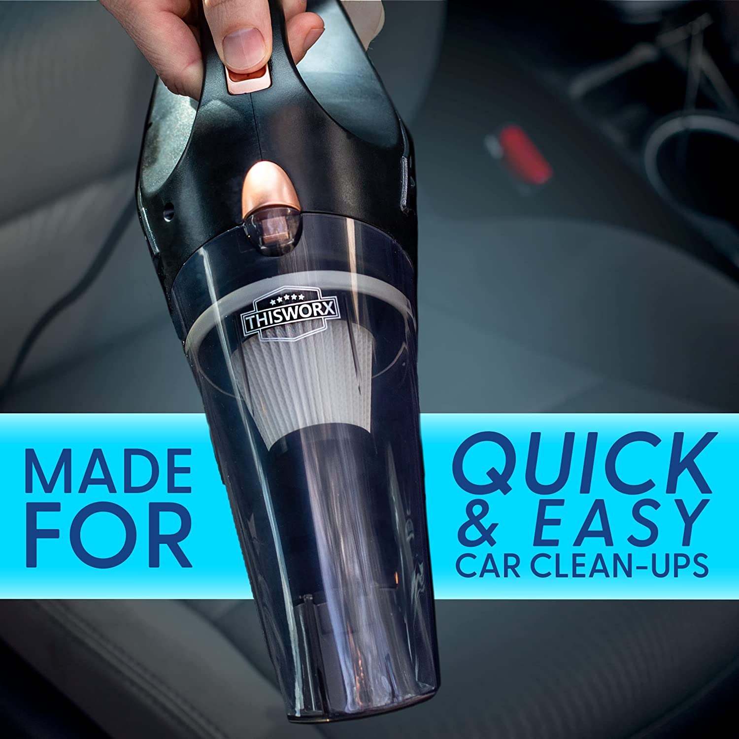 Car Vacuum Cleaner - Small 12V High Power Handheld Portable Car Vacuum W/Accessories, 16 Ft Cord & Bag - Car Gifts for Men Who Have Everything - Detailing Kit Essentials for Travel
